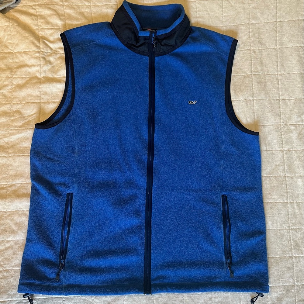 Blue fleece Vineyard Vines vest